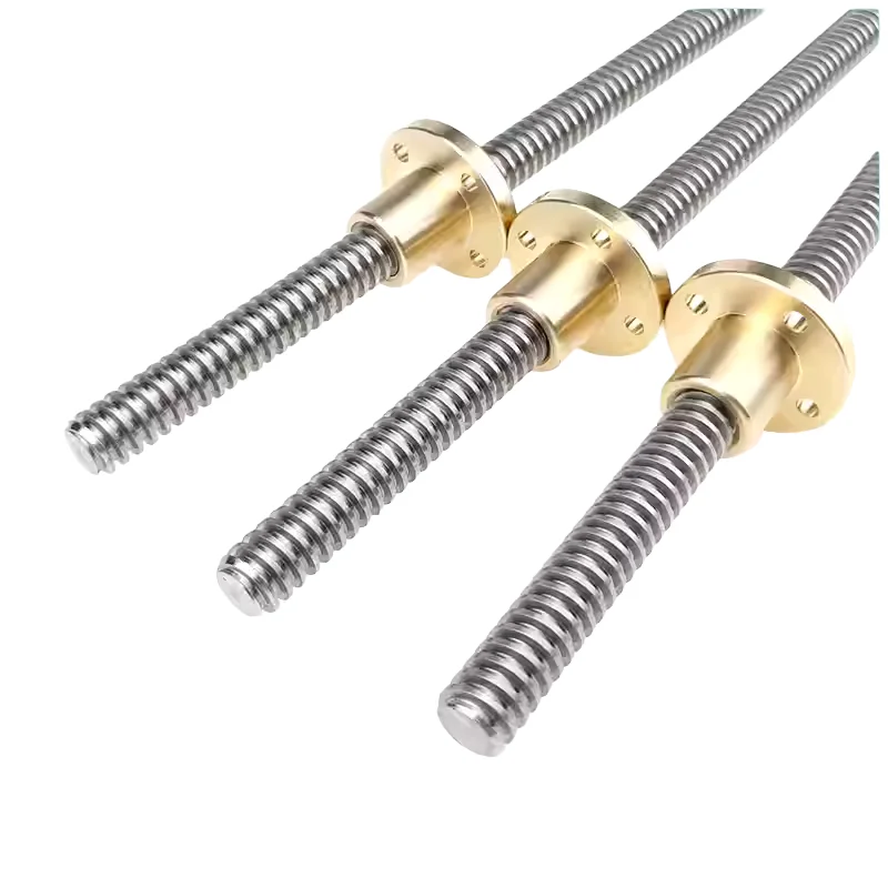 T8 Lead Screw THSL-300-8D Trapezoidal Rod T8 CNC 3D Printer Lead Screw Thread 8mm Lead1mm Length100-1000mm with Brass Nut