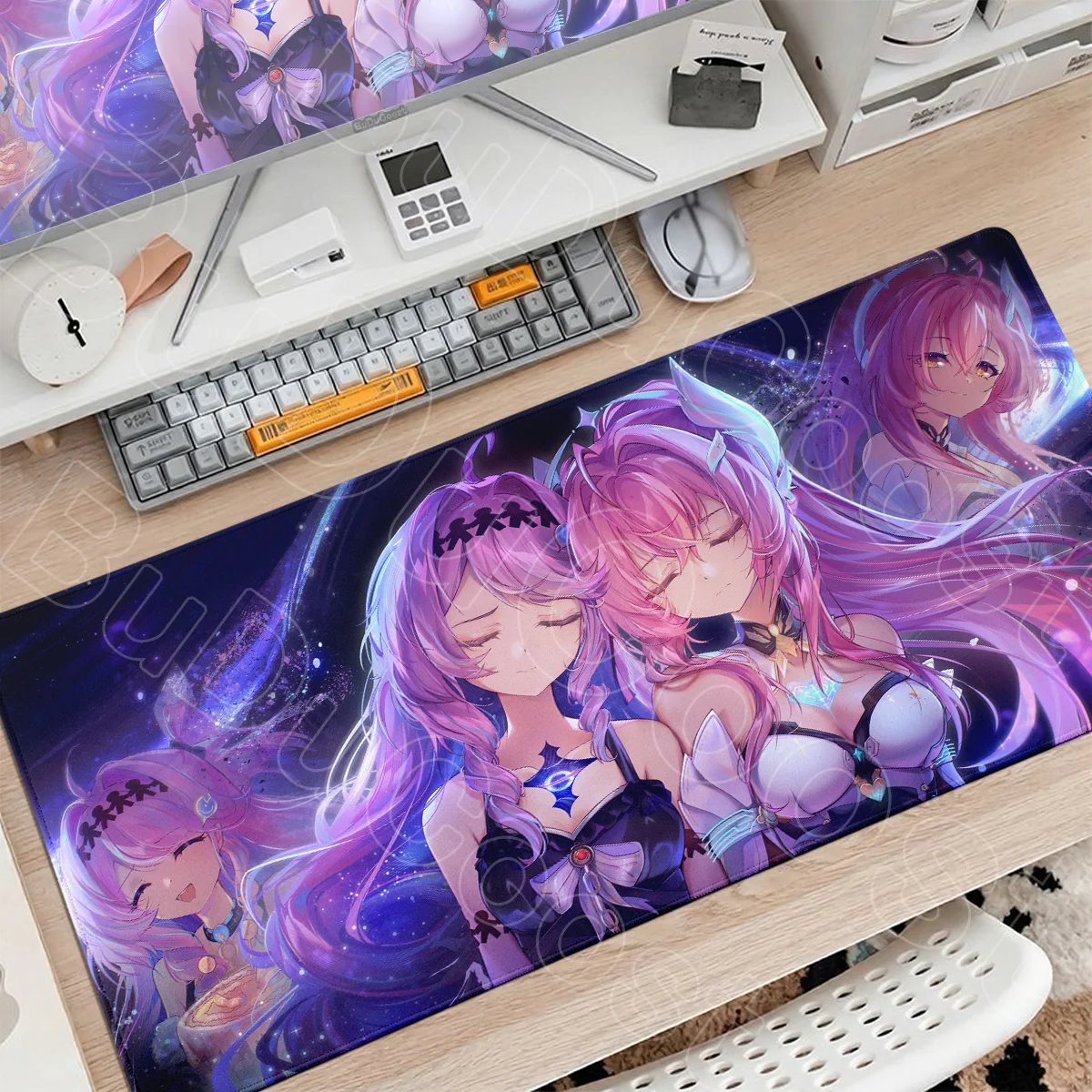 Denia Cute Anime Girl Mouse Pad 40x90cm Large Rubber Anti-slip PC Gaming Accessories Wuthering Waves Mousepad Home Bedroom Decor
