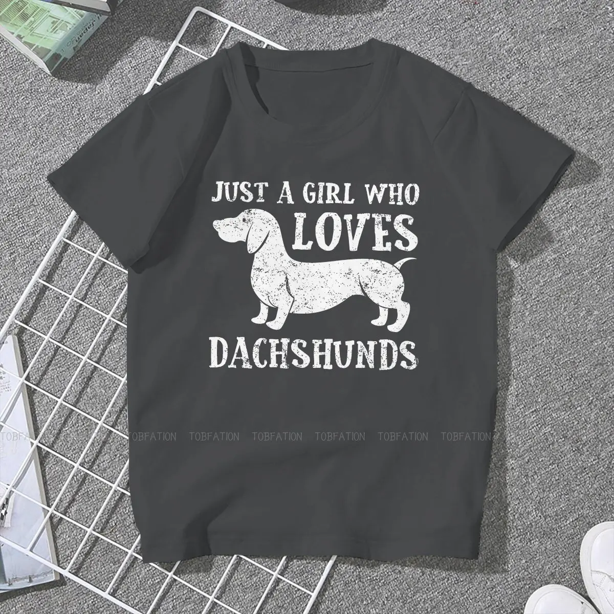 Just a Girl Who Loves Dachshunds Special TShirt for Girl Sausage Dog Comfortable New Design Graphic  T Shirt Short Sleeve