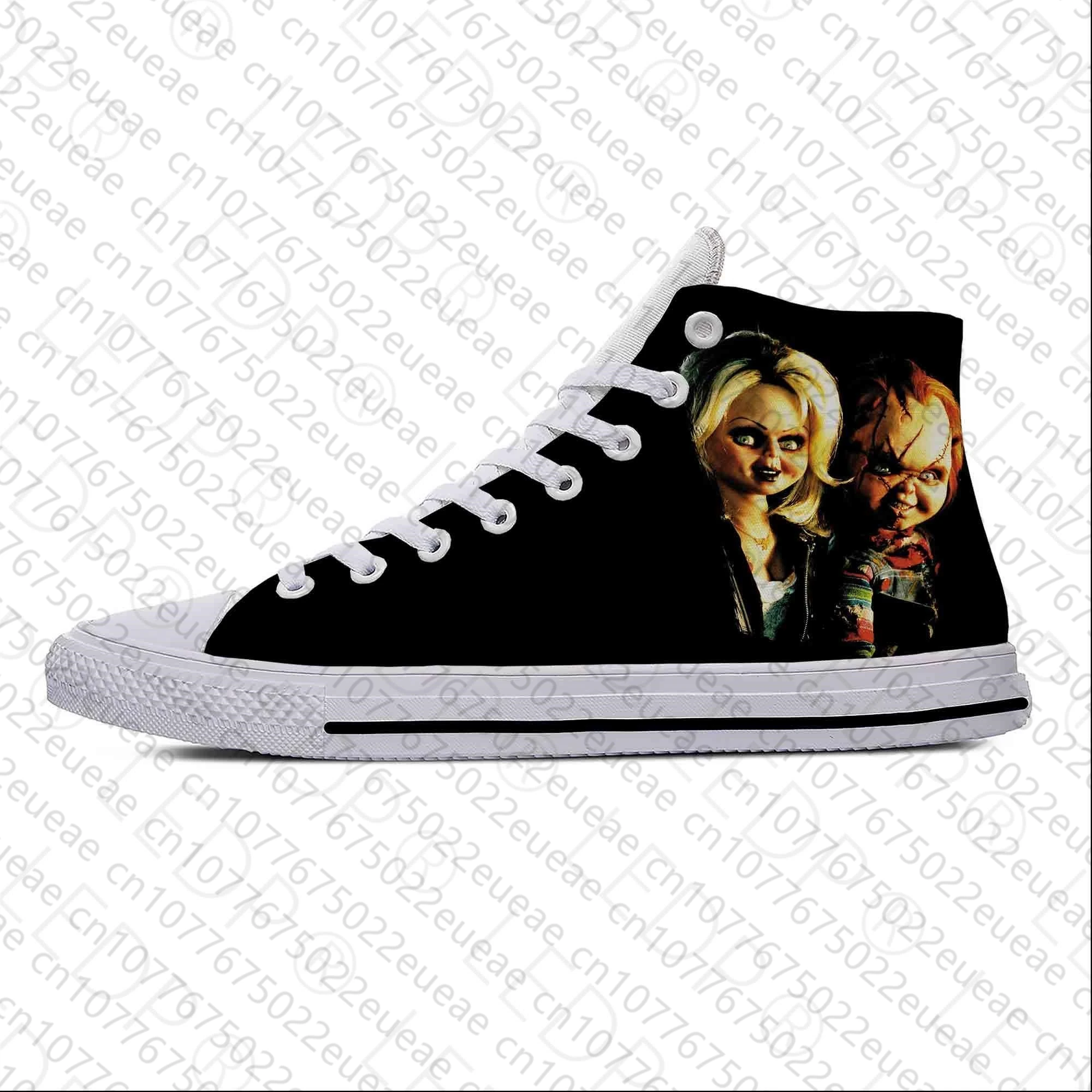 Heiße Anime Cartoon Manga Kinder spielen Chucky Horror Casual Stoff Schuhe High Top leichte atmungsaktive 3D-Druck Männer Frauen Turnschuhe