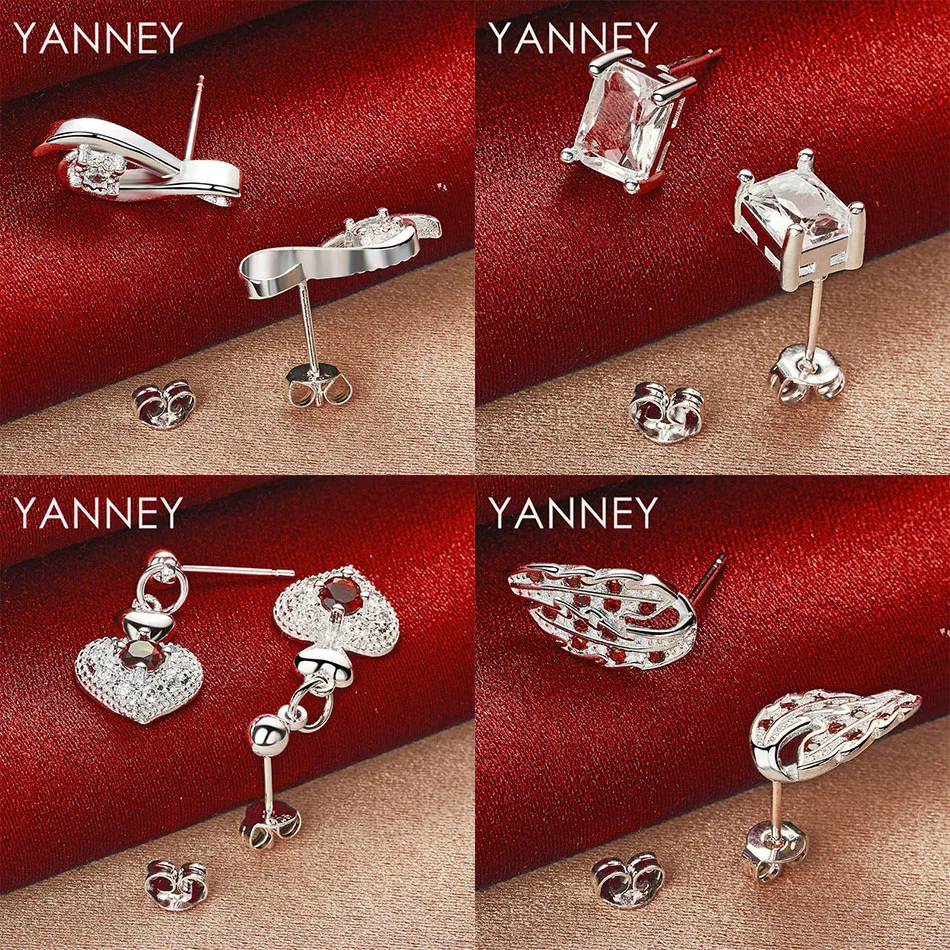

S925 sterling silver exquisite heart-shaped leaf earrings for women jewelry gift accessories charm wedding