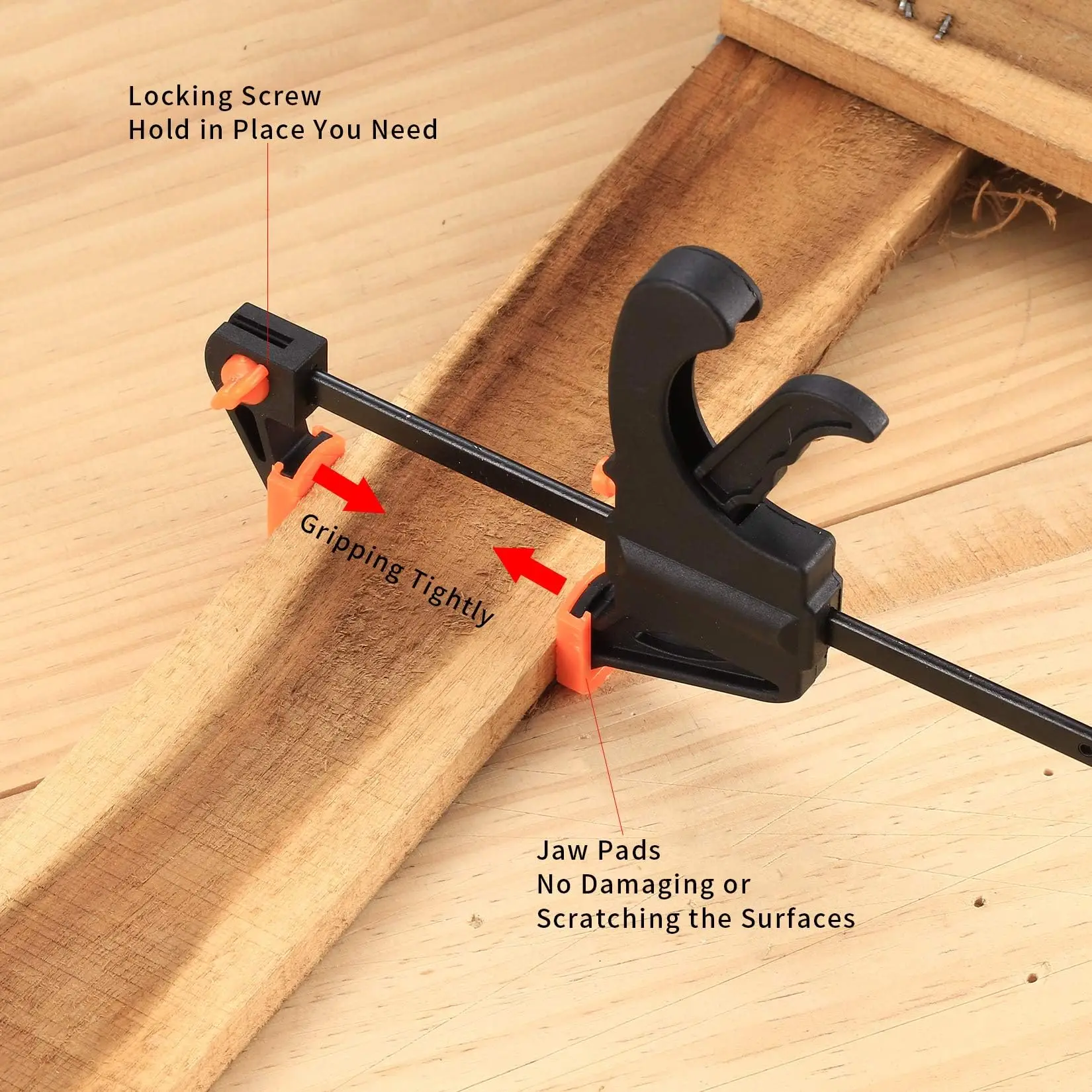 5/2pcs Woodworking Clamp F Hard Quick Release Ratchet Speed Squeeze Clip Kit Long Carpenter Set Nylon Gadget Work Bar  4inch
