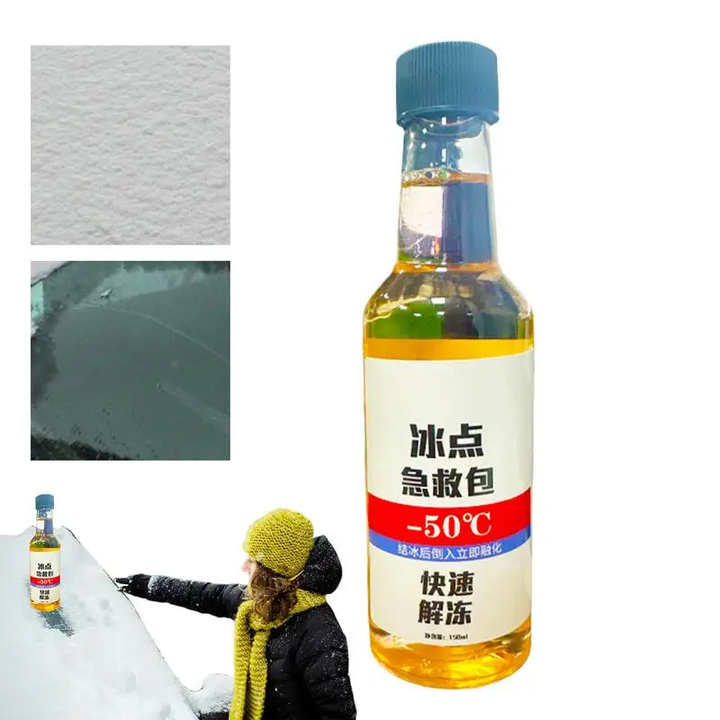 Car Ice Melt Fast Acting Snow Melter 150ml Snow Removal Liquid Windshields Winter Frost Melt Car Snow Frost Removal Effective