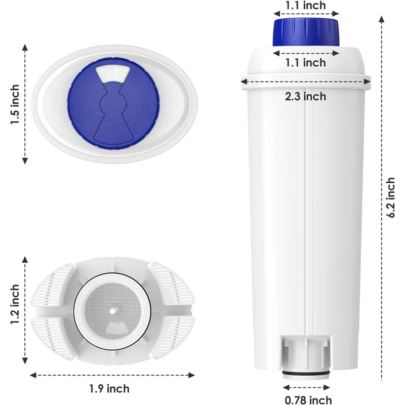 BAAO-2PCS DLSC002 เปลี่ยนไส้กรองน้ําสําหรับDelonghi Etam EC680 กาแฟเครื่องเปิดใช้งานคาร์บอนsoftenerกาแฟกรอง