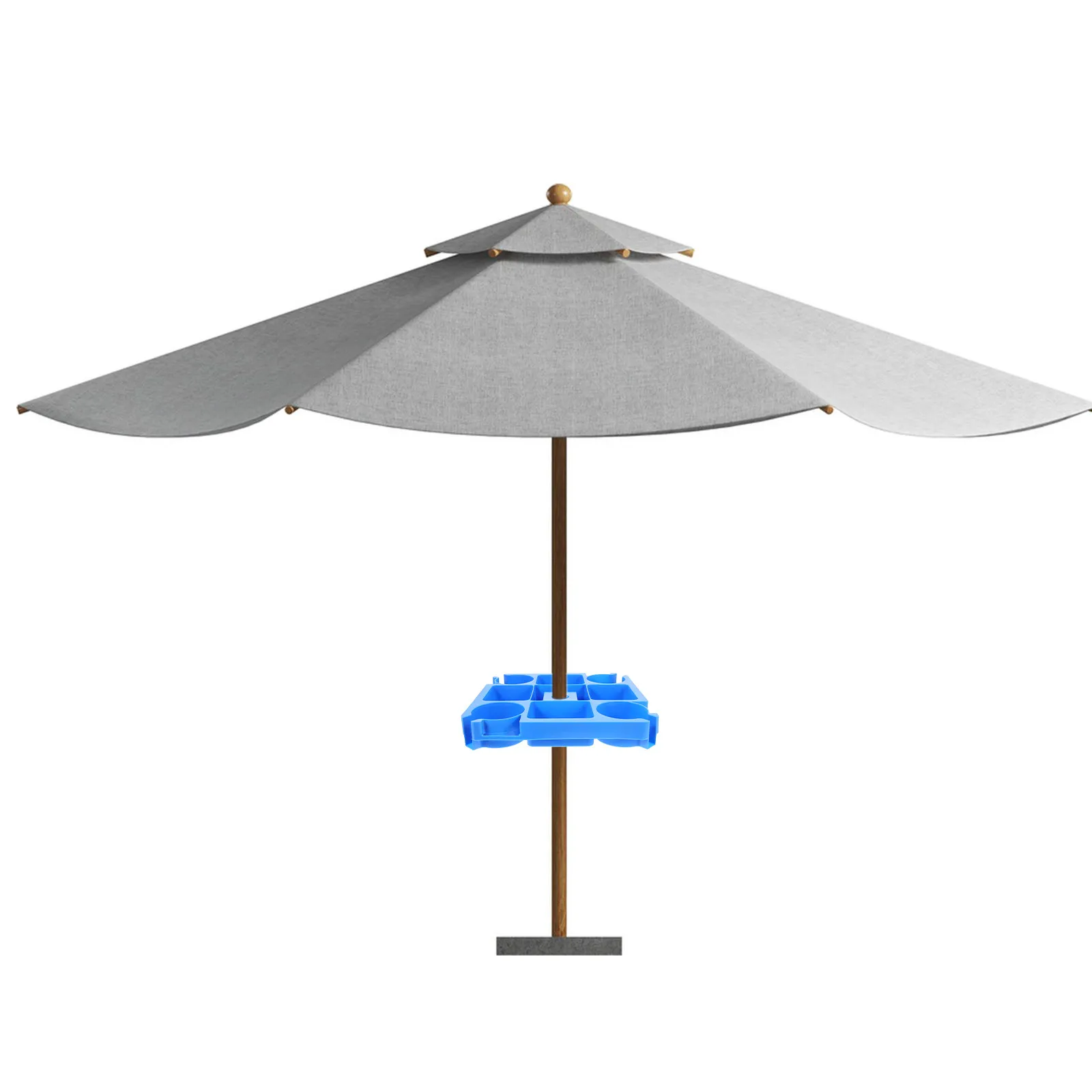 

1Set Outdoor Umbrella Drink Holder Tray Multipurpose Beach Chair Table Tray for Pool Patio Compartments Phone Slots