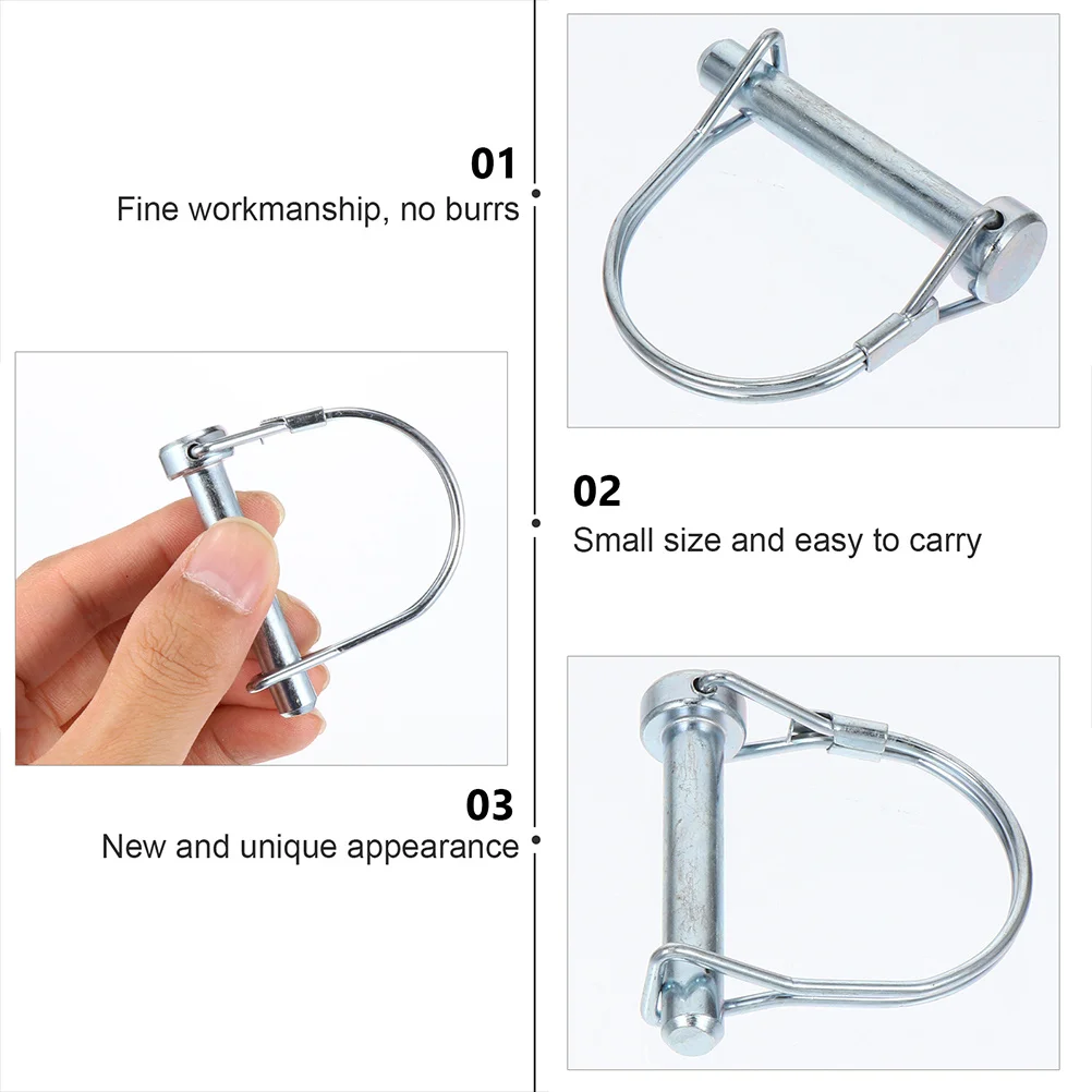 

8pcs D-Type Safety Coupler Pin Heavy Duty Locking Hitch Pin For Trailer Lawn Farming Quick Release Corrosion Resistant