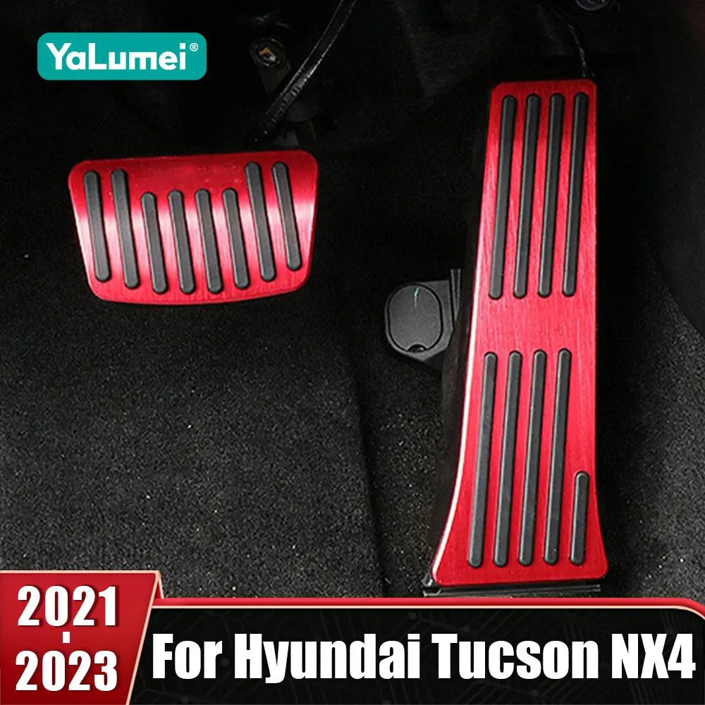 

For Hyundai Tucson NX4 2021 2022 2023 2024 Aluminum Alloy Car Foot Rest Pedal Cover Accelerator Brake Clutch Pedal Accessories