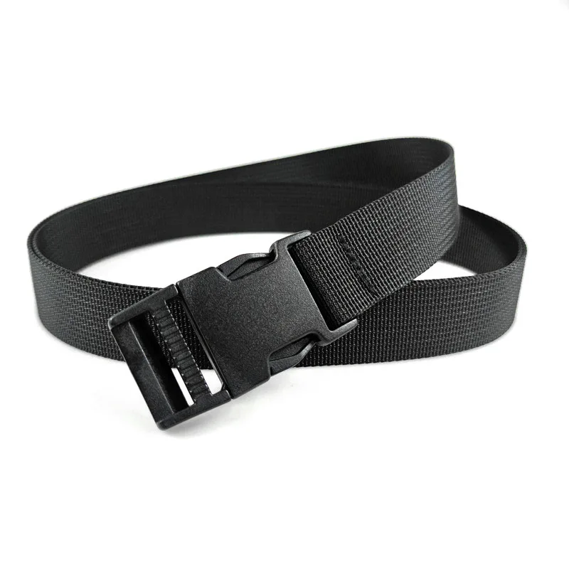 Outdoor Student Military Training Adjustable Waistband No Metal Leisure Belts Tactical Men's Elastic Belt Black Automatic Buckle