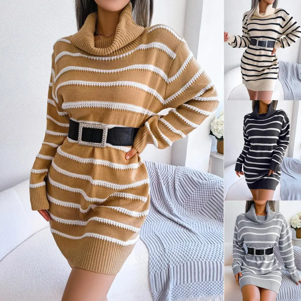 

Autumn Winter Casual High Ne Long Sve Base Layer Sweater Dr Cross-Border Women's Faion Independent Station Photoaphy