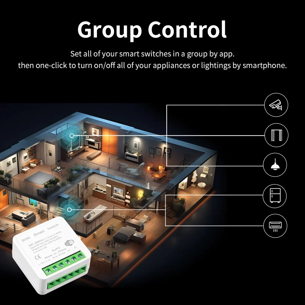 Zigbee 16A 1CH/2CH Smart Switch Breaker Mini Smart Home Relais Automatisierungsmodul Kompatibel mit Tuya Hub Smart Life Alexa Google Home – Detail 11