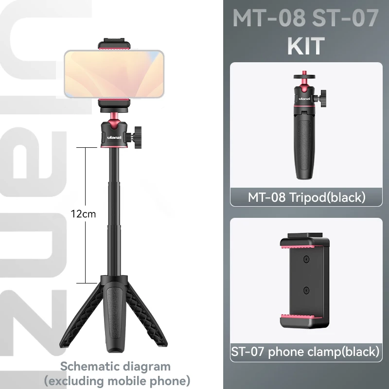 Ulanzi MT-08 Foldable Mini Tripod Mount 1/4'' Tripod Monopod Hand