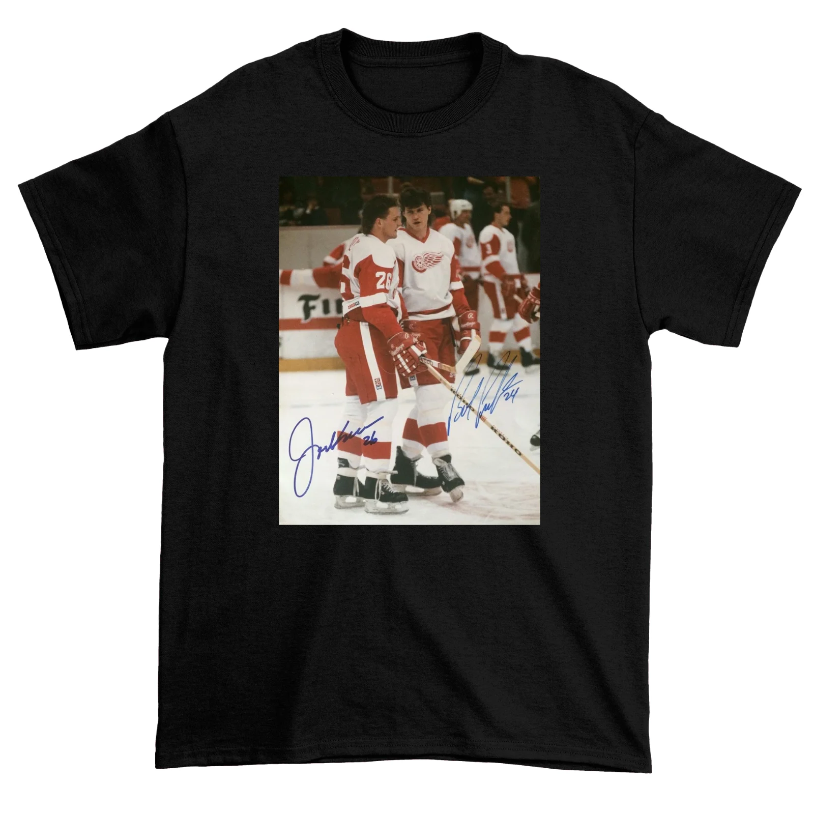 Bob Probert Joe Kocur ​Bruise Brothers Signed T-shirt Black Tee S-5XL TA3869