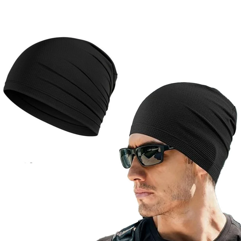 Summer Breathable Quick Dry Beanie Cap Absorb Sweat Hat Sports Running Hiking Head Wrap Hat Cycling Under Helmet Liner Headscarf
