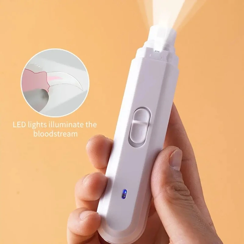Electric Cat Nail Clipper Dog Cat Rechargeable Nails Trimmer  Low Noise Low Vibration Indoor Pets Grooming Machine