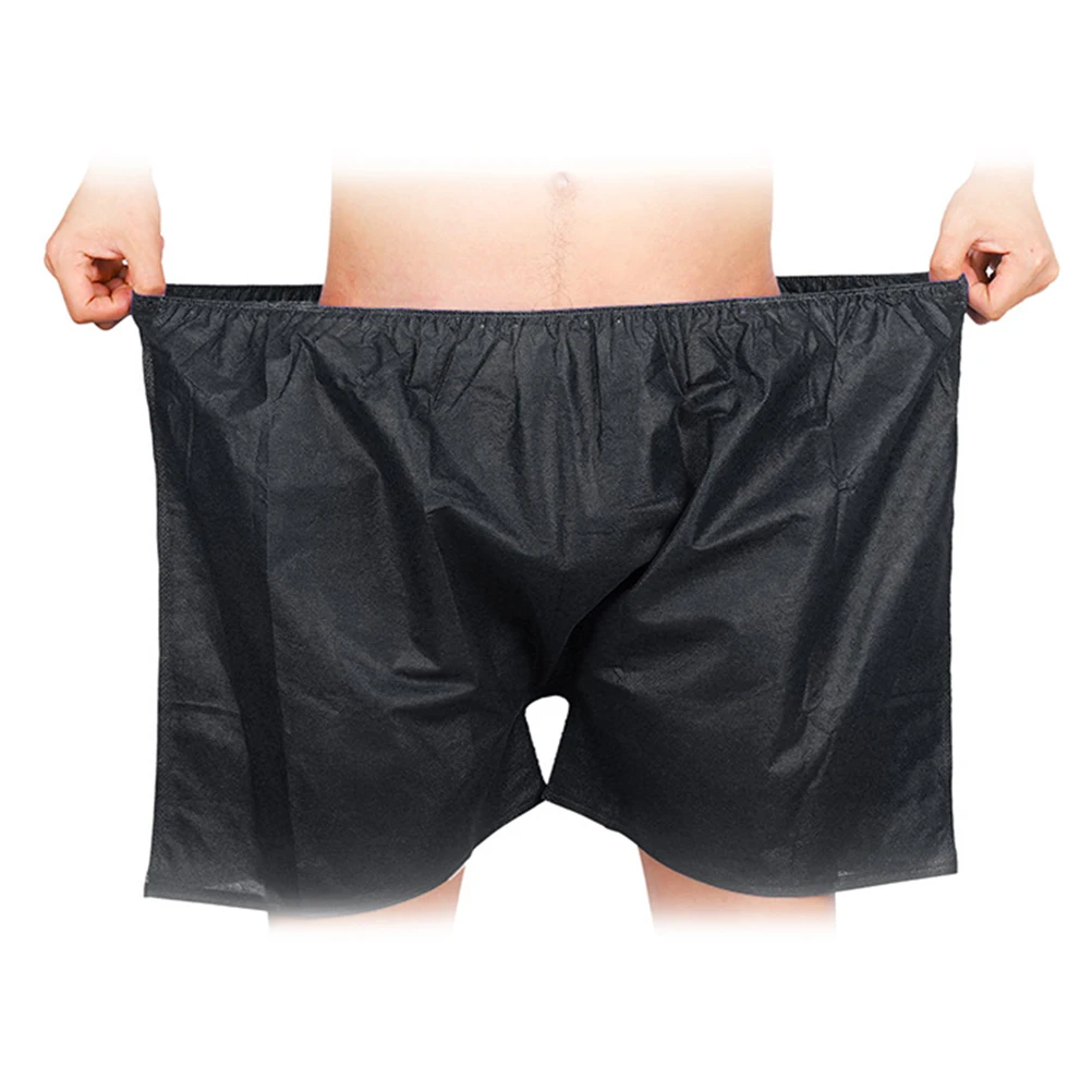 

50pcs Non-woven Underwear Briefs for Men Sports Black Folding Portable Disposable Breathable Travel Friendly
