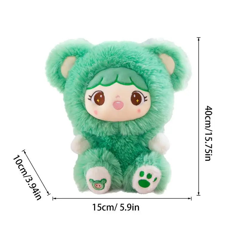 Green Plush 15.75 Inches Stuffed Green Bear Plushie Bear Plush Pillow Stuffed Companion Toys Animal Plushies For Home Sofa