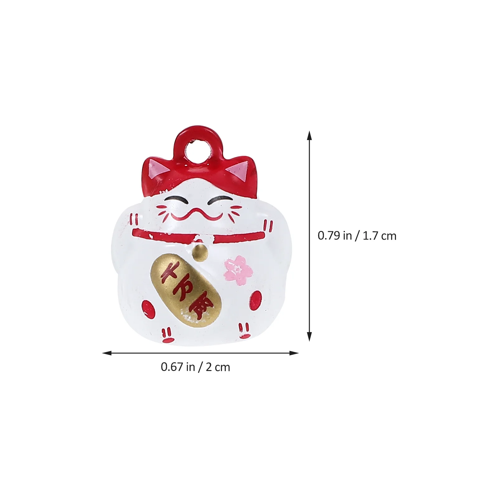 20 Pcs Lucky Cat Pendant DIY Jewelry Water Sound Bell Charms for Crafts Making Hair Keychain Japanese Baby