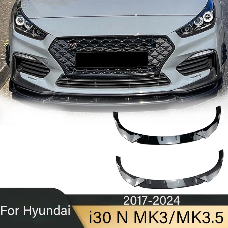 

For Hyundai I30 N MK3 2017-2019 MK3.5 2020-2024 Car Front Bumper Lip Spoiler Splitter Diffuser Body Kits Guard Protector Tuning