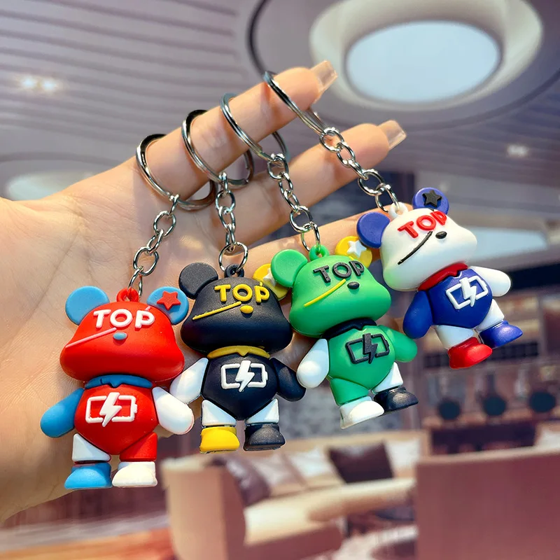 6/12 Pieces in Random Colors, Cartoon Bear Keychain, Multifunctional Anti-Lost Keychain, Compact, Portable, Durable, Universal Hanging Ornament for Home and Car