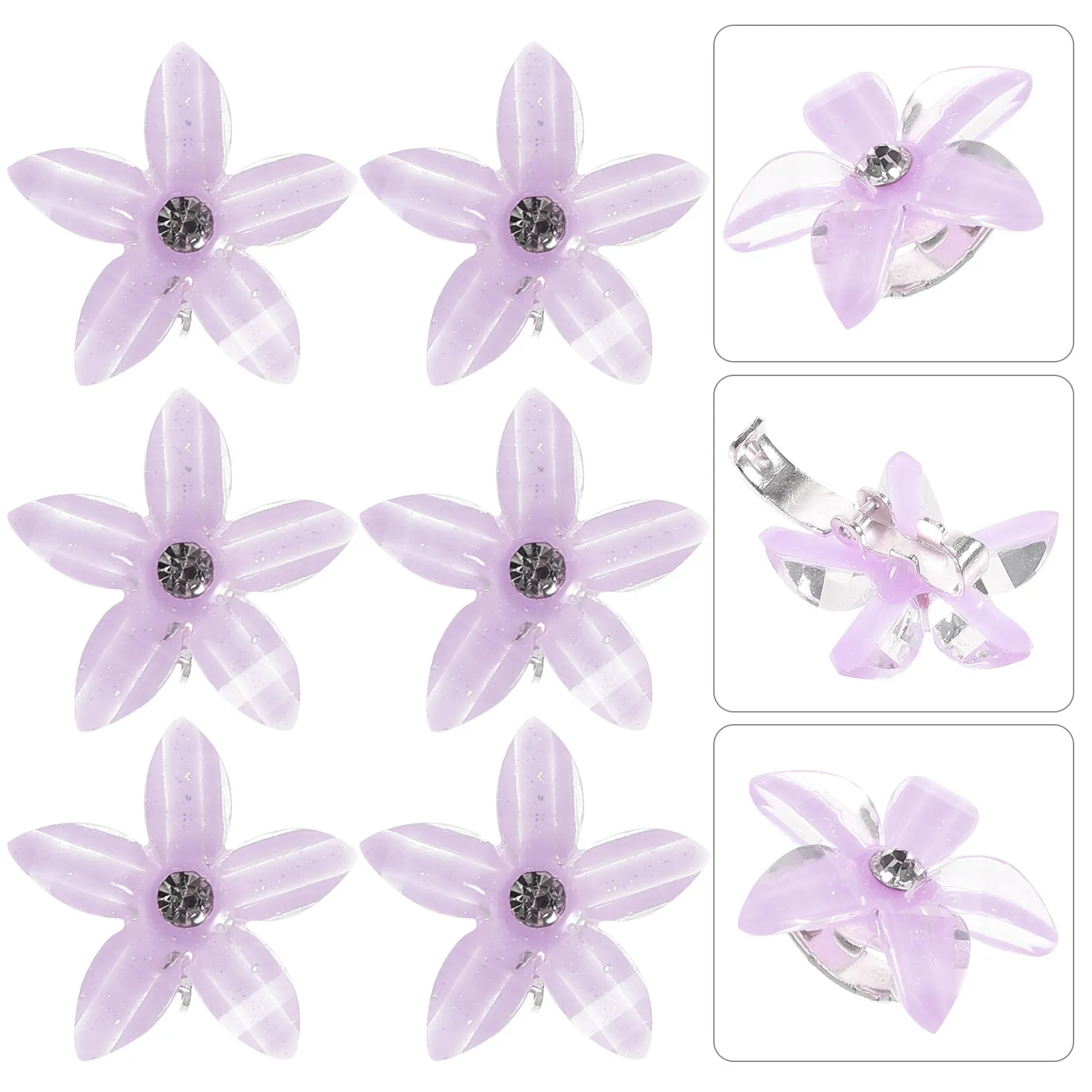 

10Pcs Mini Flower Hair Claw Clips Rhinestone Hairpins Children Hair Accessories for Home Office Travel Claw Clips