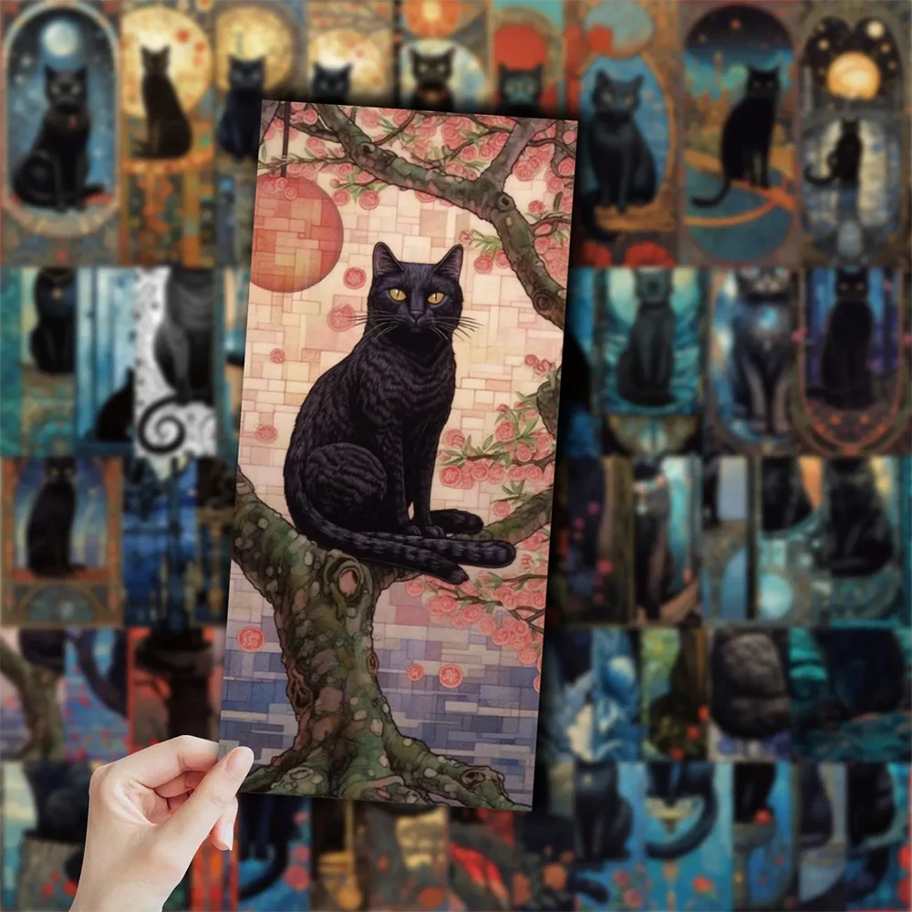 

10/30/60pcs Dark Gothic Black Cat Card Graffiti Stickers Motorcycle Travel Guitar Skateboard Cool Aniaml Decoration Sticker Pack