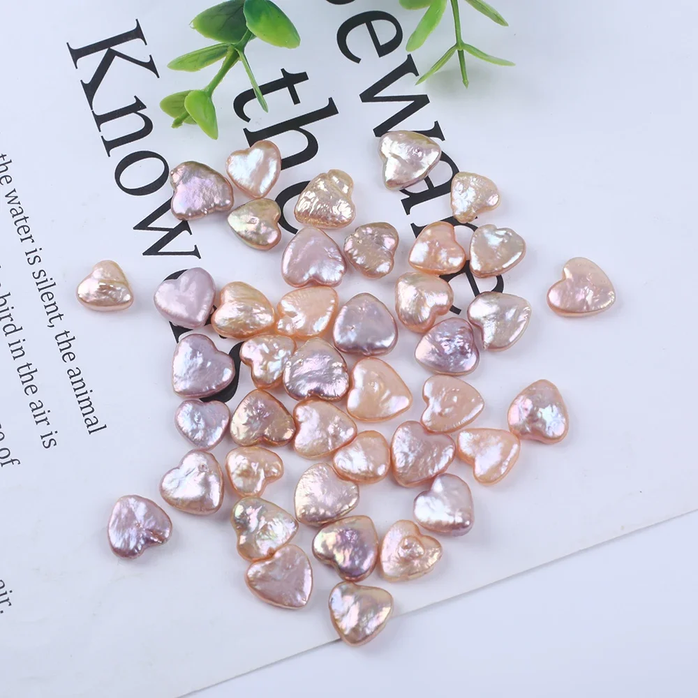 

12-14mm Pink Purple Heart Shape Cultured Freshwater Pearl Loose Beads For Jewelry Making