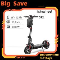 isinwheel GT2 Electric Scooter 800W Motor 48V 15Ah Battery 11 Off-Road Pneumatic Tire Foldable City Commuter Electric Scooter