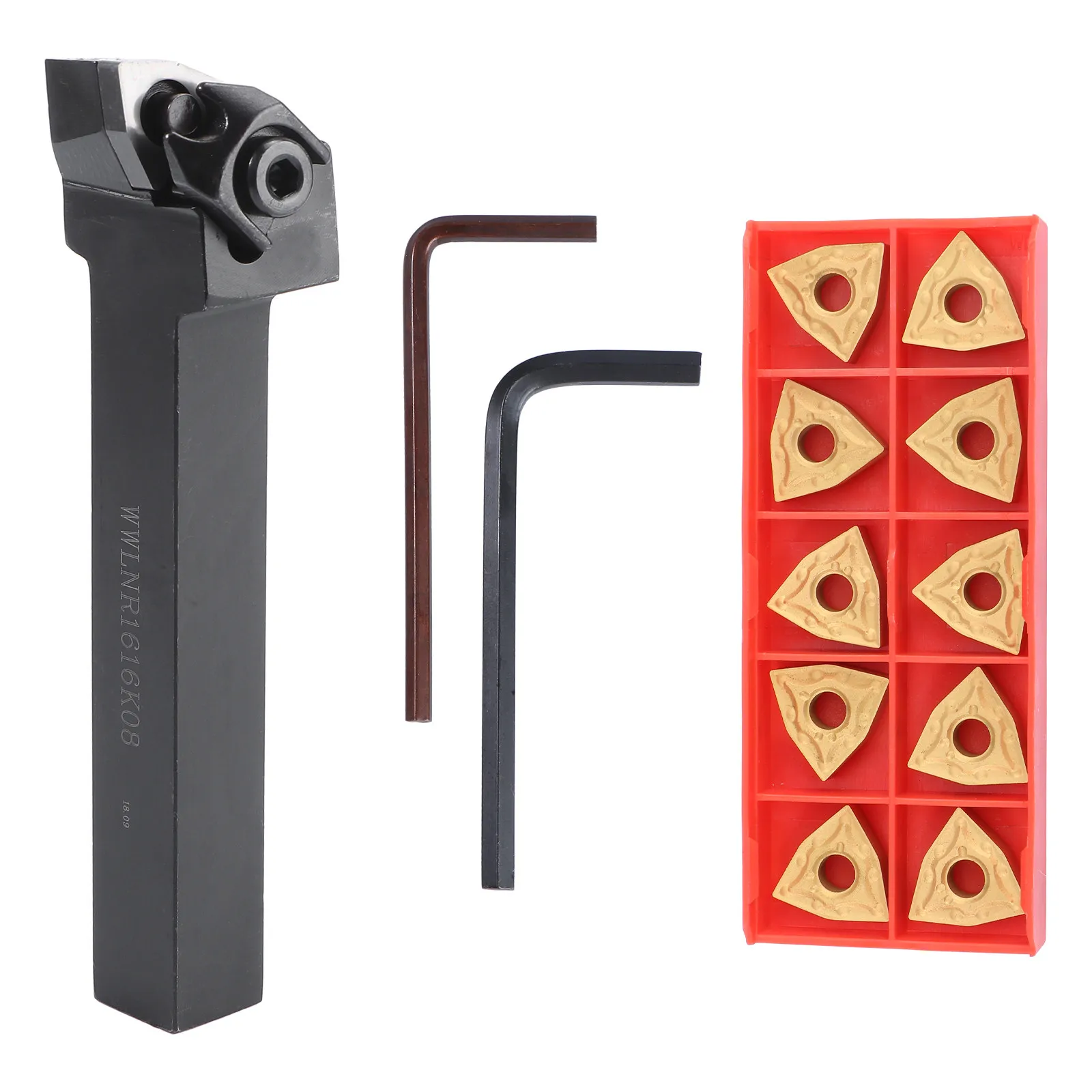 

4Pcs Lathe Turning Tool Holder Set Hardness High Impact Resistance with Wrenches for Lathe Cutting Cast Iron and