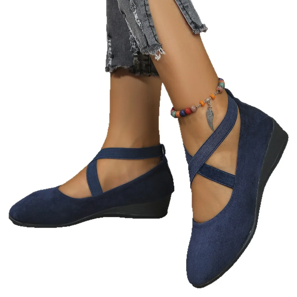 Printemps et automne nouvelle mode et confortable bouche peu profonde espadrilles décontractées bout rond bas chaussures simples pour les femmes