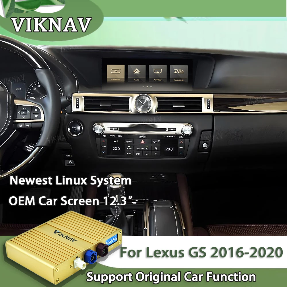 VIKNAV Linux Decoder Box For 12.3 Inch Lexus GS 2016 2017 2018 2019 2020 Navigation Linux Interface Multimedia Player