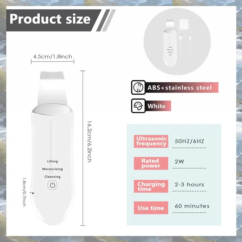 جهاز تجميل لتنظيف بشرة الوجه بالموجات فوق الصوتية، تنظيف عميق للوجه، مجرفة تقشير، جهاز العناية بالبشرة