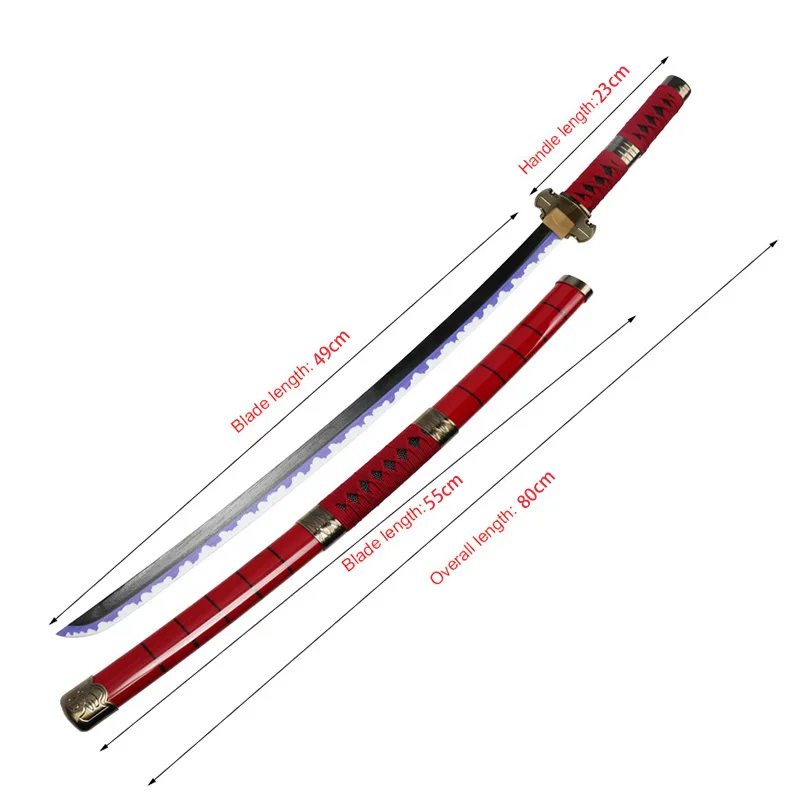 80Cm Collectible Roronoa Zoro Katana Wood Model Anime Cosplay Sword Shusui Wado lchimonji Kitetsu Samurai Toy for Gifts