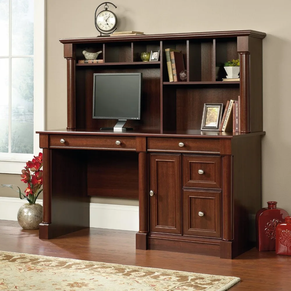 Computer Desk with Hutch, Home Office Desk with Drawers, File Cabinet Storage Drawer, Cable Management, Keyboard Tray