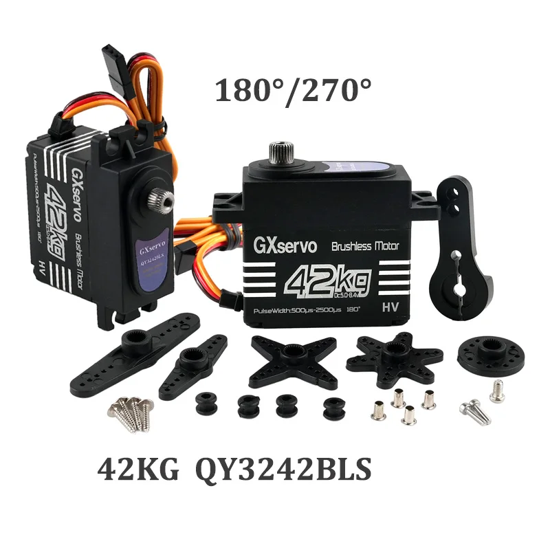 

42KG QY3242BLS High Torque Digital Servo Metal Gear 270/180 Degree Angle Controllable Brushless Motor Servos DIY Toy Model Parts