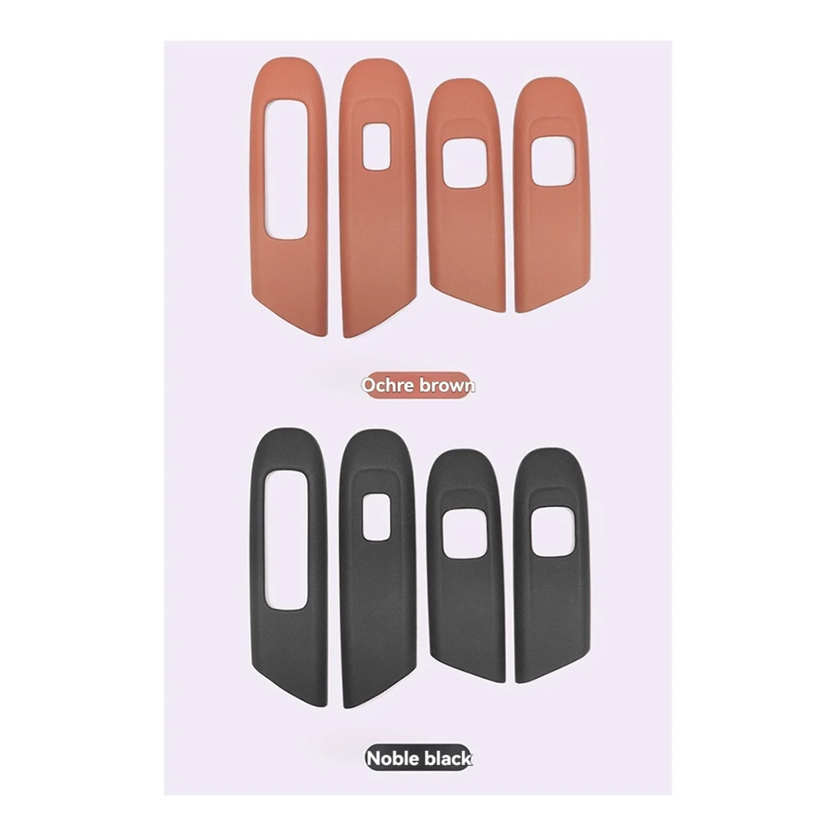 نافذة الباب رفع غطاء أزرار إطار الكسوة ملصق جلدي لمرسيدس بنز C-Class 2022-2024، أسود، LHD -T45C