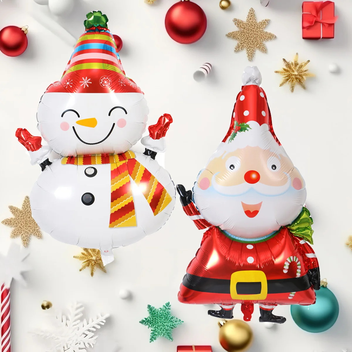 2 Stücke Weihnachtsmann Schneemann Form Folienballons set Weihnachtsdekorationen Für Home Party Supplies
