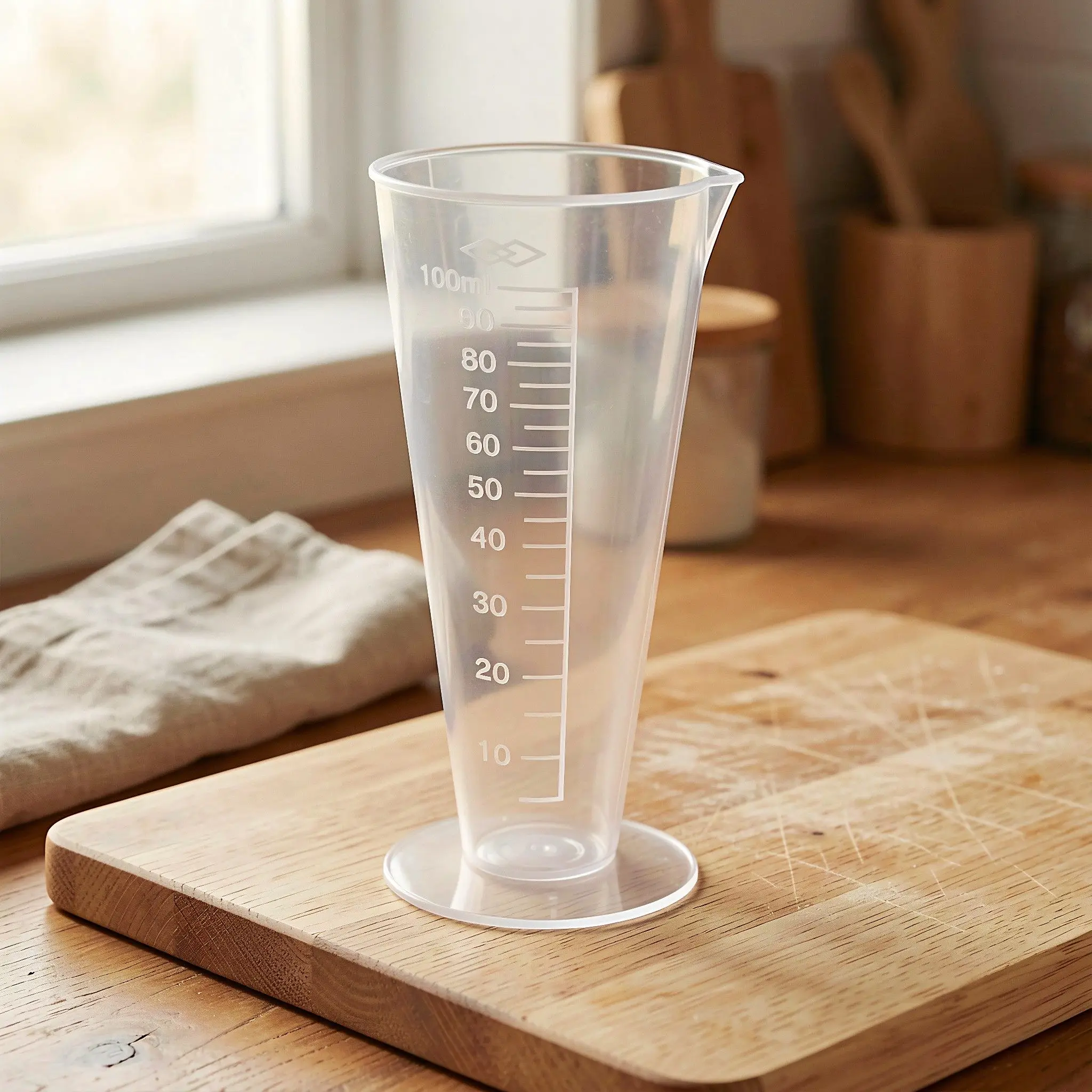 100Ml Measuring Beaker Transparent Food Grade Polypropylene Kitchen Laboratory Graduated Plastic Cup Measuring Cylinder