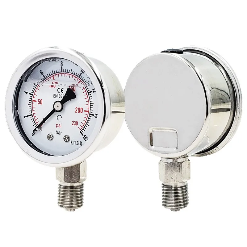 

Манометр воды Вакуумный манометр отрицательного давления из нержавеющей стали 0,1 МПа 0,16 МПа 0,25 МПа 0,4 МПа 0,6 МПа 1 МПа 1,6 МПа 2,5 МПа 4 МПа