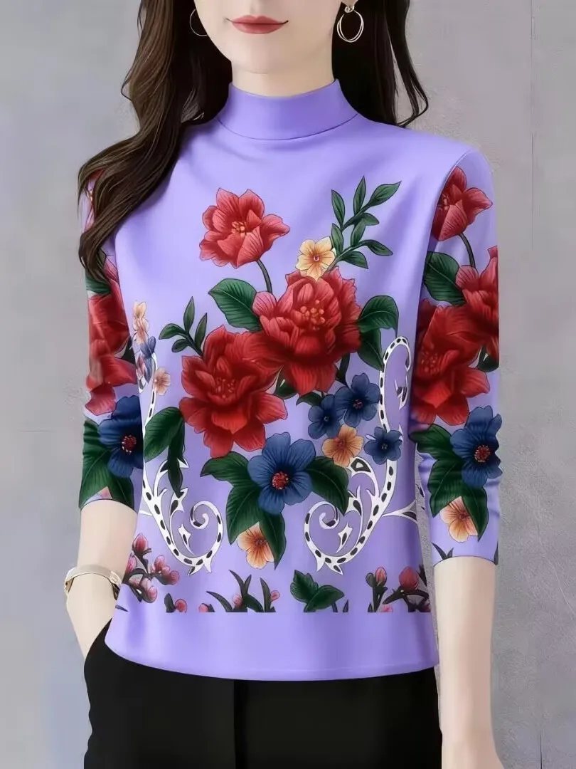 Large Size New Sle Women's Long Sve T-irt Autumn Faionable Belly Covering Tagl High End Ladies' Top Commute Ready