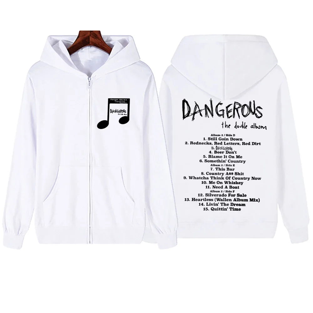 Dangerous: The Double Album Morgan Wallen  2024 Zipper Hoodie Harajuku Pullover Tops Music Fans Gift V-Neck Sweatshirts