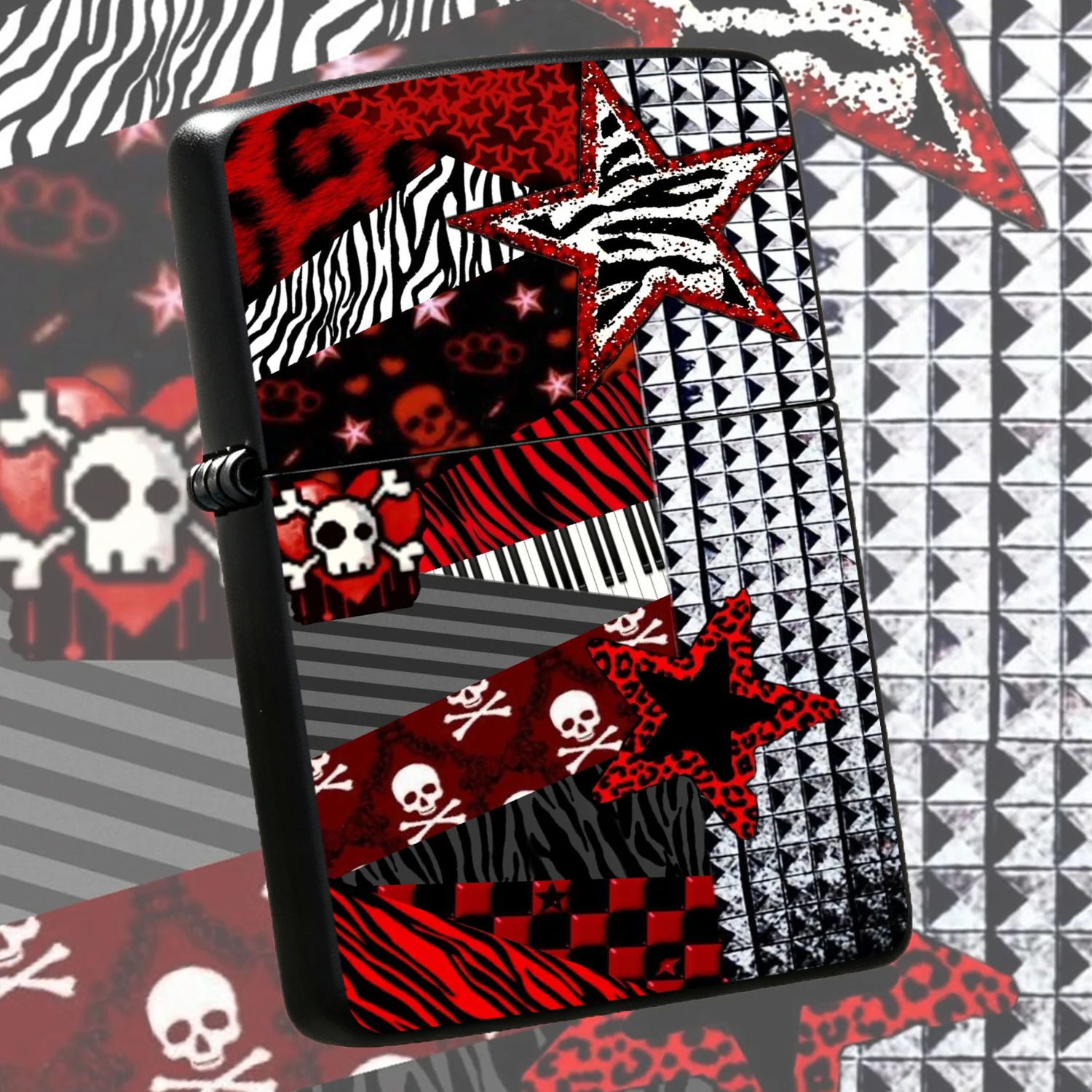 Zebra Tablet Accessories - Trendiges Feuerzeug mit rotem und schwarzem