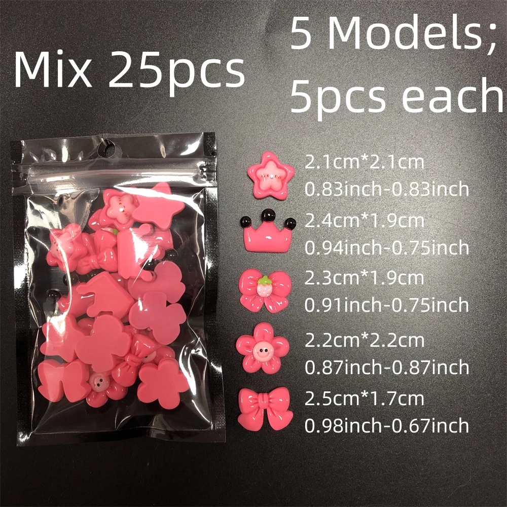 30Pcs Mixed Kawaii Cartoon Candy Bunny Skeleton Bear Flat Back Decoration Charm Parts  Junk Phone Case Ipadcase Diy Crafts