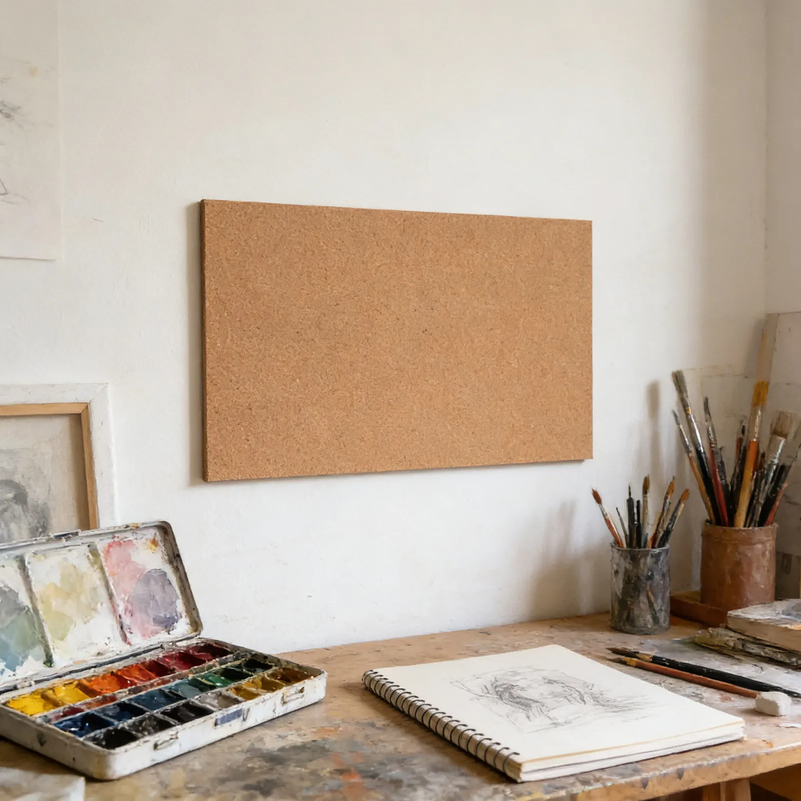 Picture 6: 2Pcs Soft Cork Boards Rectangular Self-Adhesive Bulletin Board Wall-Mounted Photo Display Office Home Frameless Pin Memo Board