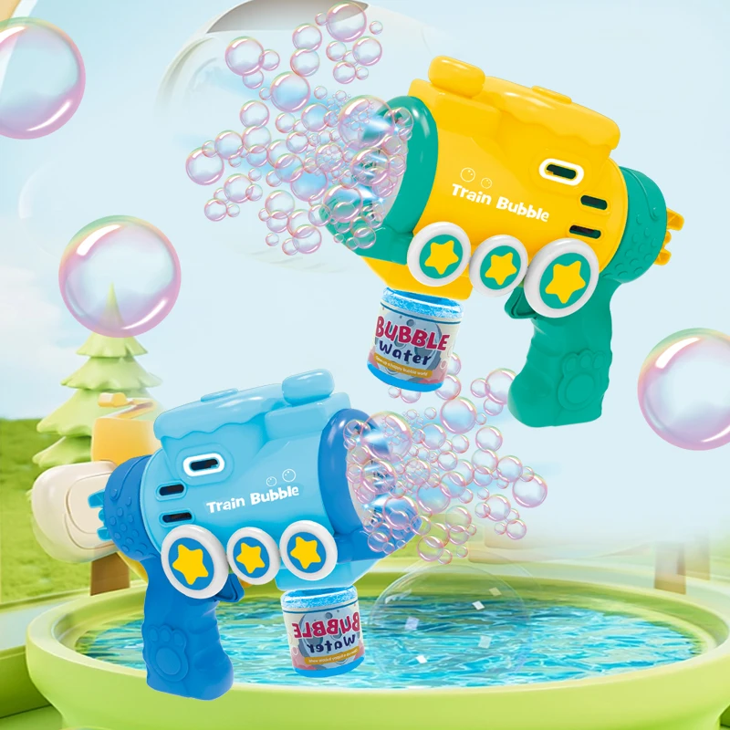 Pistola de burbujas de mano para niños, máquina de burbujas totalmente automática, eléctrica, agua de burbujas