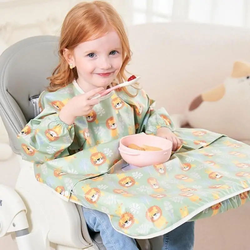 Corb التغطية الكاملة Baby Bib التمريض Smock لتناول الطعام الذاتية حماية الملابس من الانسكابات