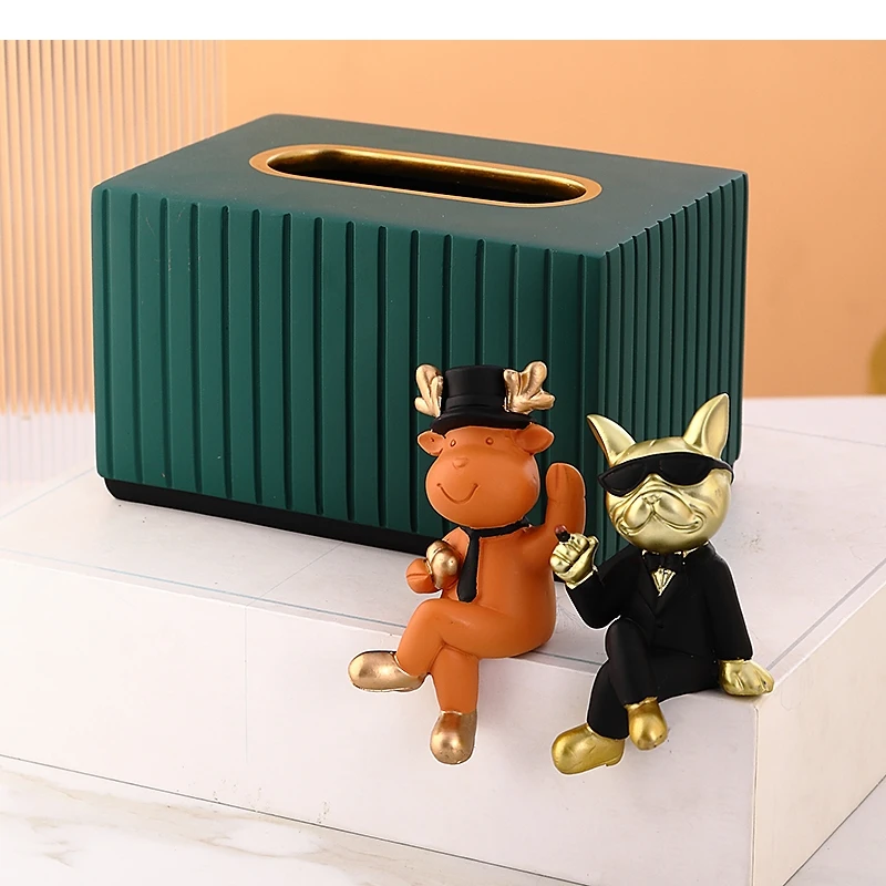 Resin Tissue Box Cartoon Decoration Napkin Storage Boxes Household Extraction Type Paper Containers