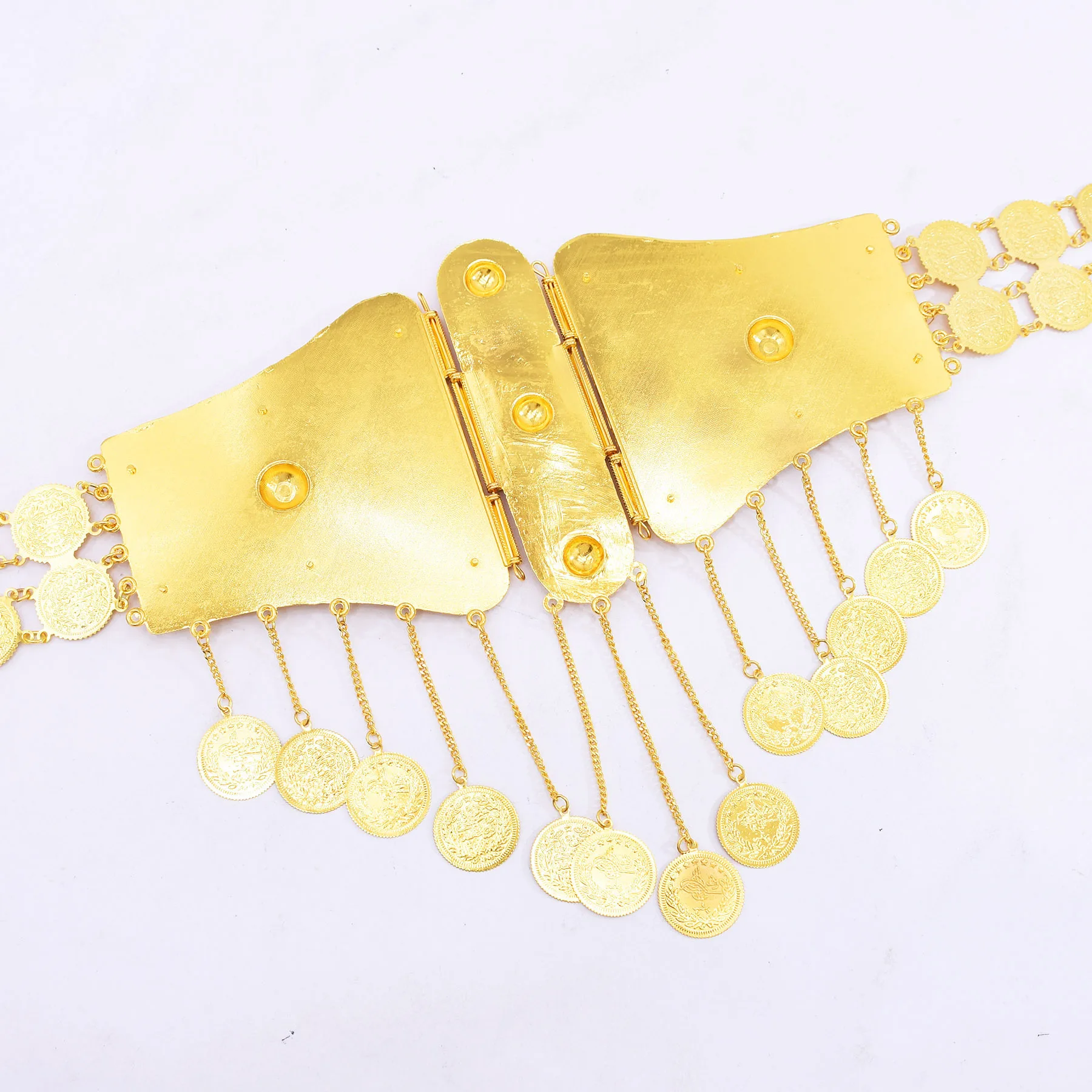 خمر سبيكة معدنية عملة شرابة تصميم الأزياء الخصر سلسلة الذهب فراشة حزام كبير التبعي الشرق الأوسط دبي المجوهرات #4