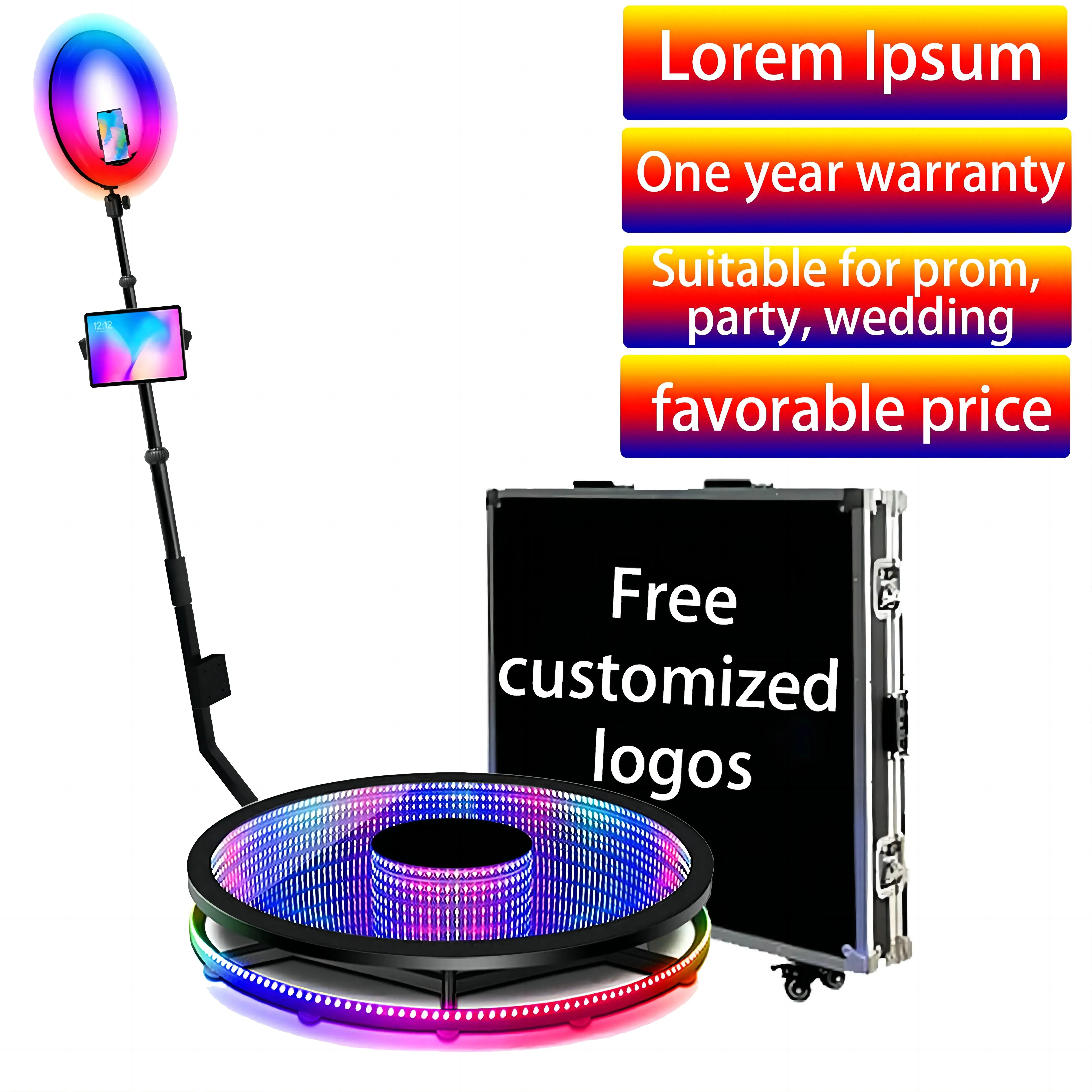 

360 Photo Booth Machine with Carry-on Bag & Battery Pack | Slow-Mo Photo Booth for Parties | Deluxe Suit Customization Options