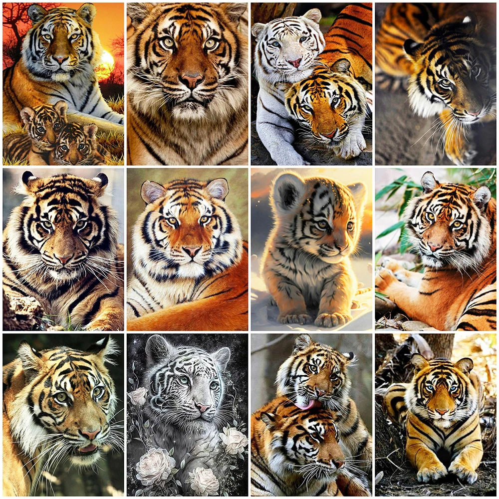5D DIY Diamant Malerei Tiger voller Runde Diamant Stickerei Tiere Strass Bild Mosaik Verkauf Home Decor Geschenk