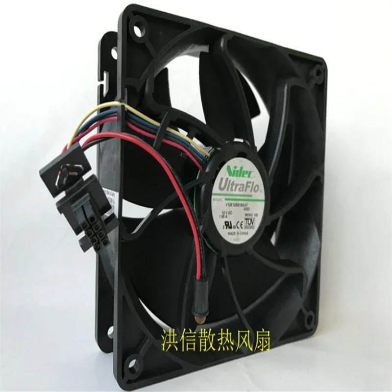 Original  Nidec 12V 1.85A V12E12BS1B5-07 12038 120*120*38mm four wire with temperature control fan